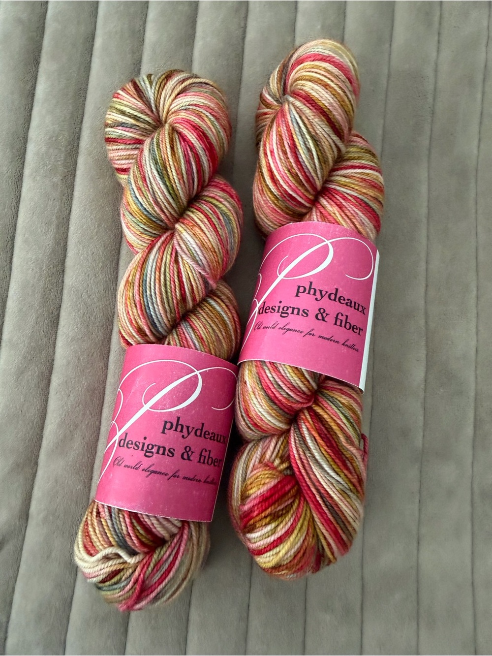 Phydeaux Designs Multicolor  Yarn - Pink/Red/Gold Blend